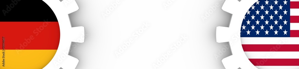 Web Banner, Header Layout Template. Politic and economic relationship between USA and Germany Web Banner, Header Layout Template. Politic and economic relationship between USA and Germany