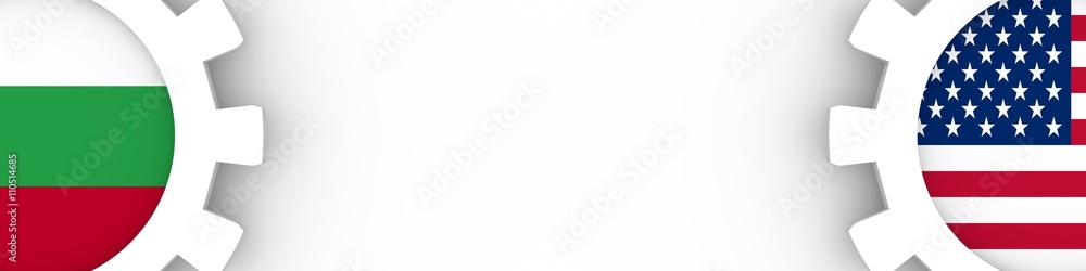 Web Banner, Header Layout Template. Politic and economic relationship between USA and Bulgaria Web Banner, Header Layout Template. Politic and economic relationship between USA and Bulgaria