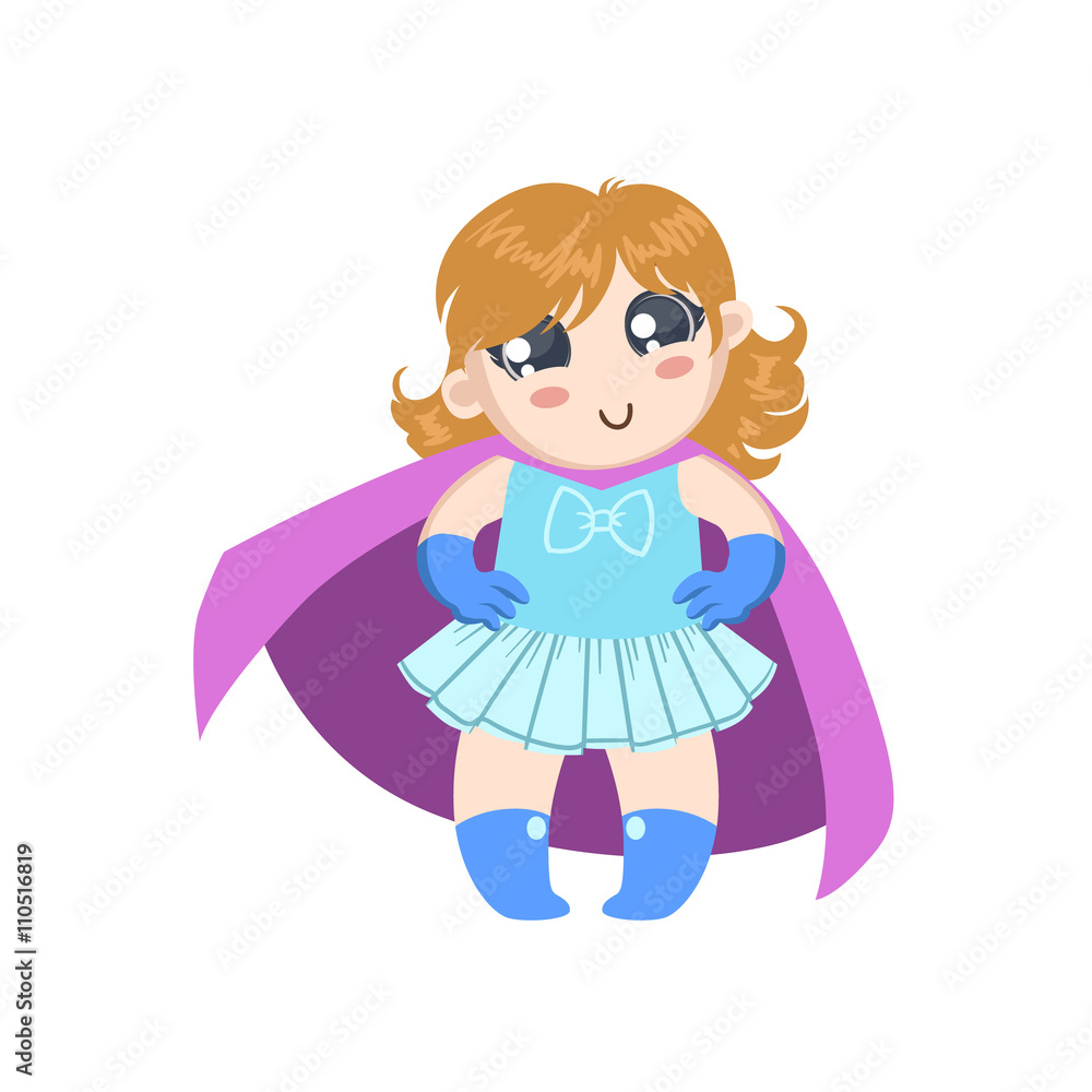 Girl Dressed As Superhero With Pink Cape Girl Dressed As Superhero With Pink Cape