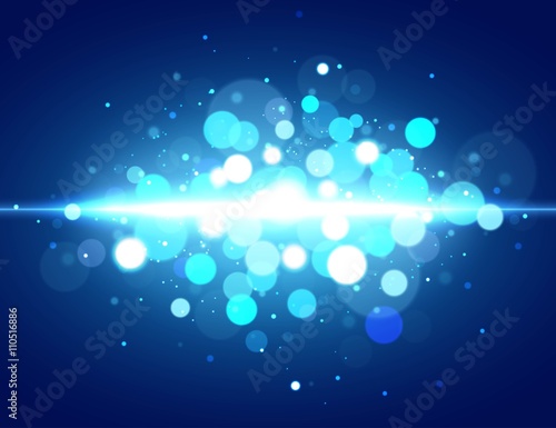 Blue bokeh. Magic bokeh background with light effect. Vector illustration.