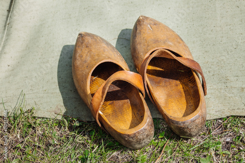 pair of traditional Dutch wooden shoes