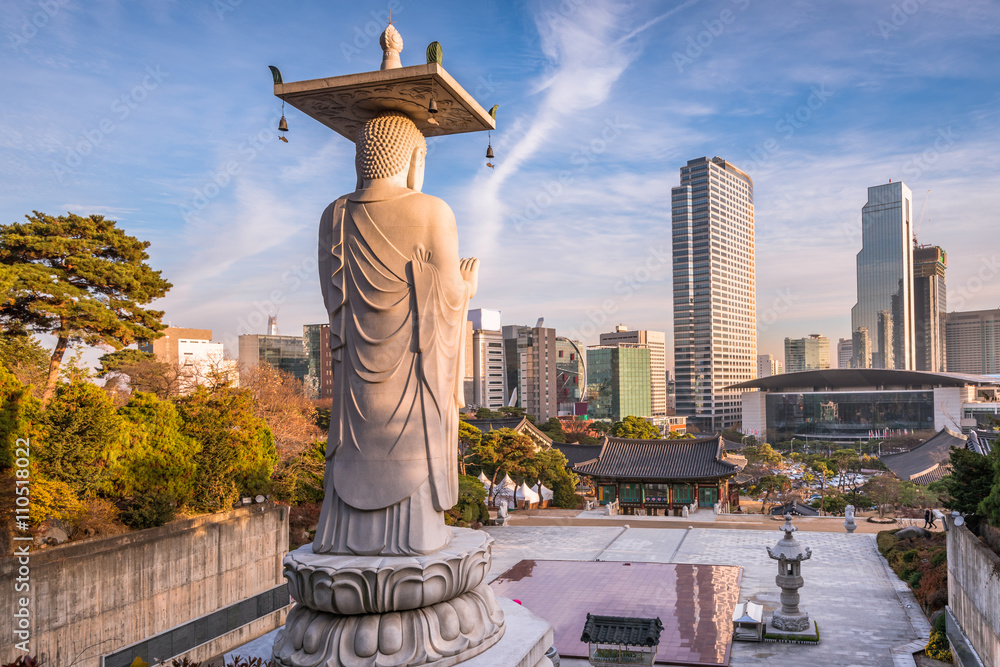 Bongeunsa temple in Seoul City, South Korea.