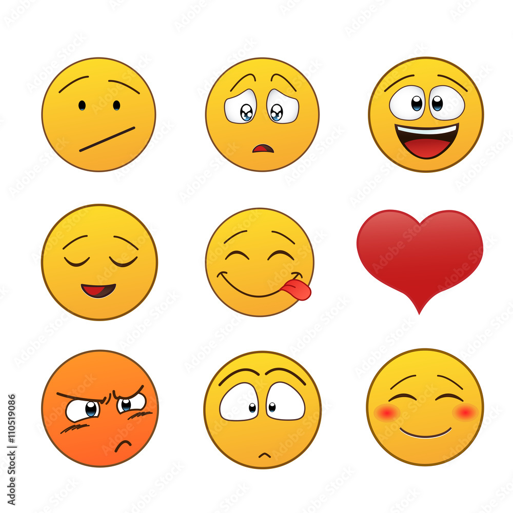 Fototapeta premium Set of Emoticons