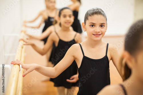 Pretty Latin girl enjoying her dance class