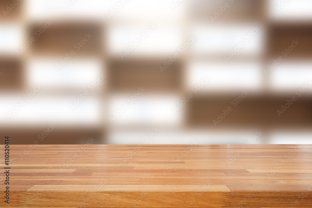 Empty wooden table and modern background Empty wooden table and modern background