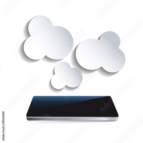 smartphone new technology electronic device with apps icons clou