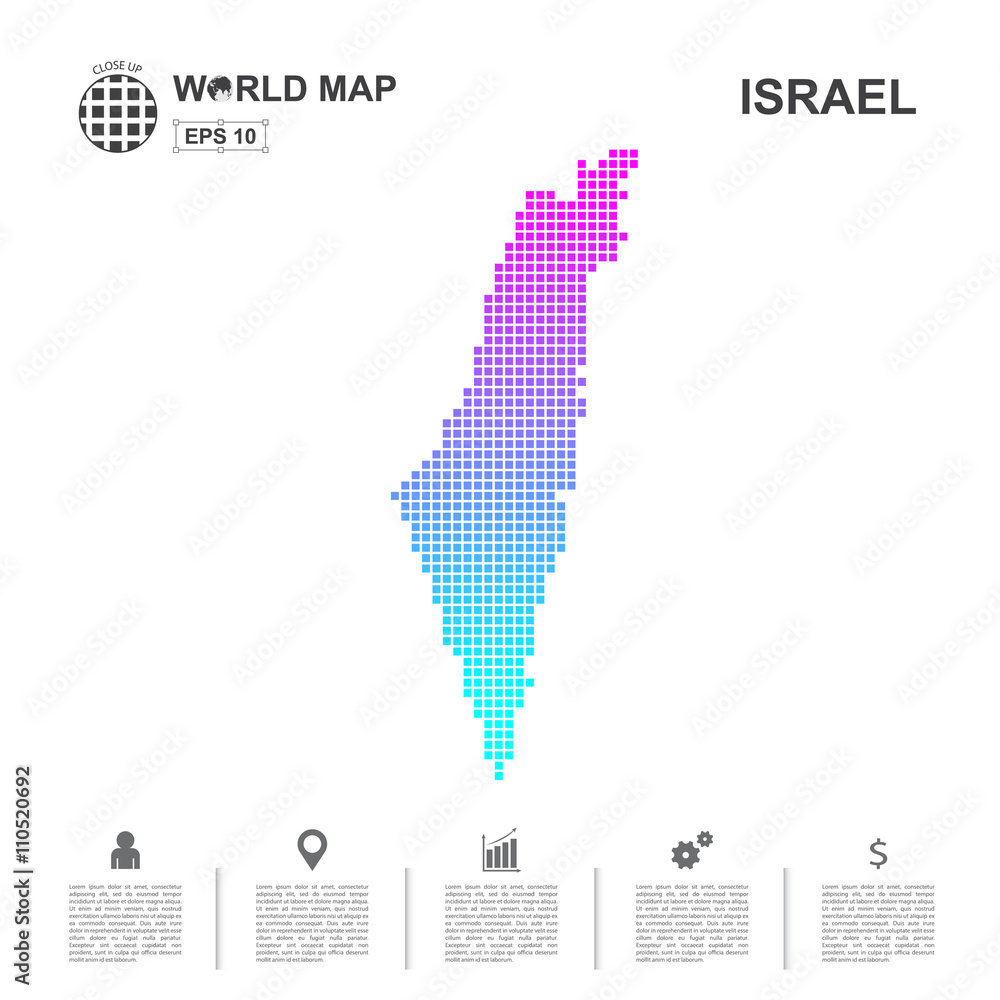 Map Of Israel pixel Vector