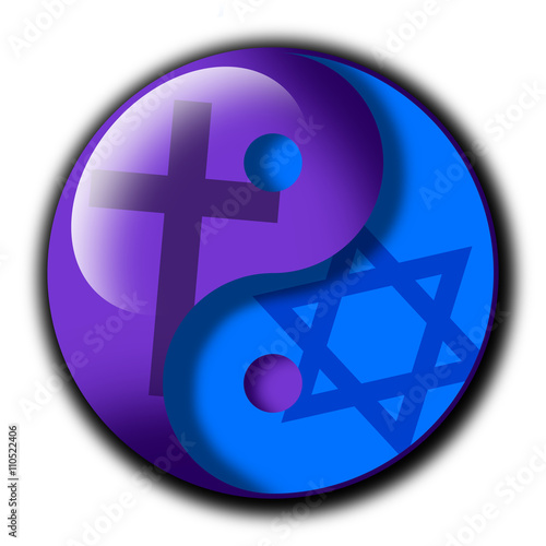Christianity and Judaism as Yin and Yang - harmony, respect and tolerance between religions and believers, jews and christians 