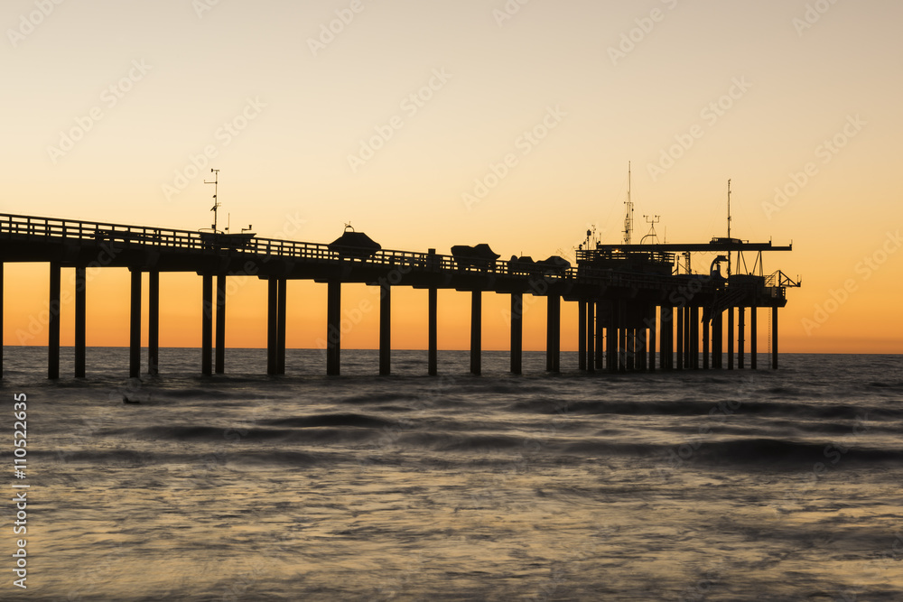 Scripps Pier during sunset in La Jolla, San Diego, California