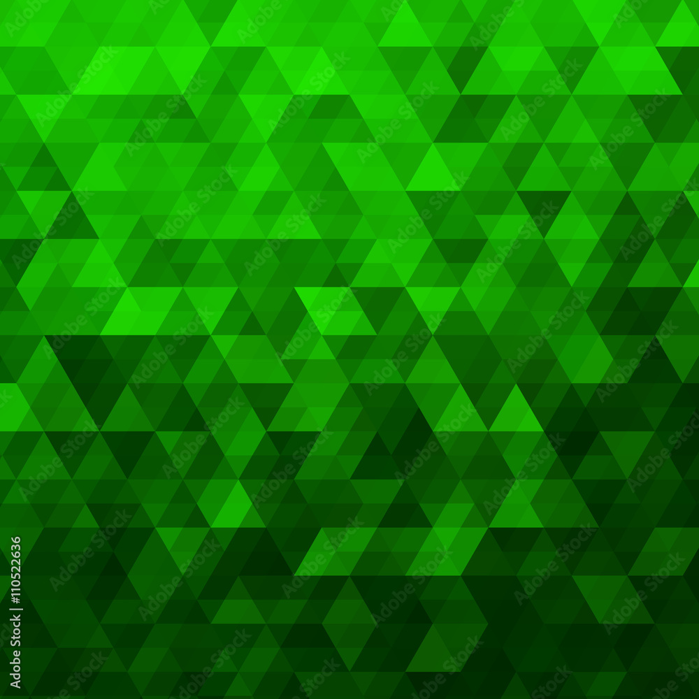 Fototapeta premium Green Abstract Geometric Triangle Background - Vector IllustrationAbstract Polygon Vector Pattern 