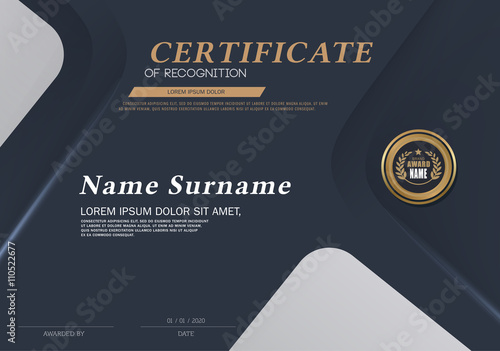 Certificate of achievement frame design template