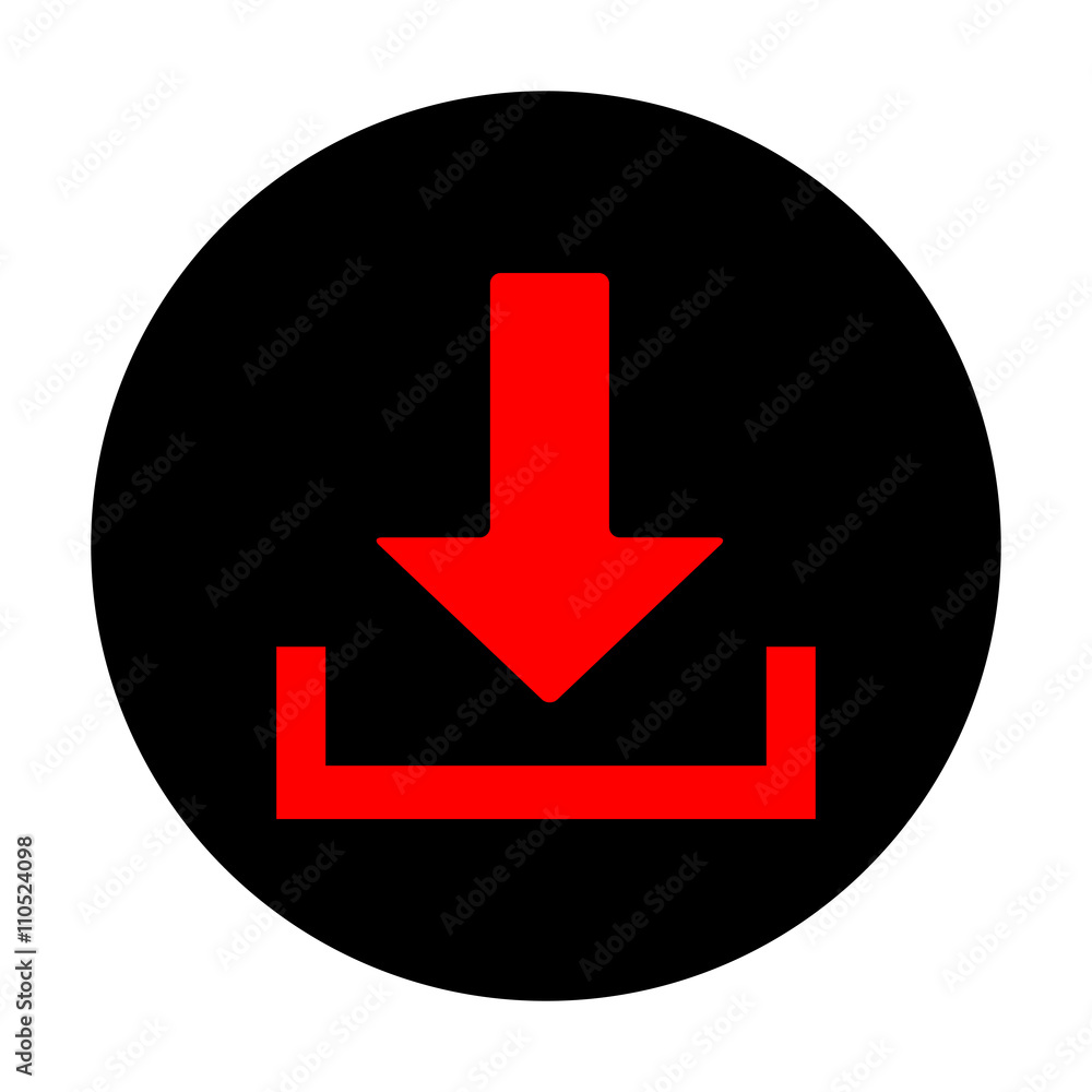 Download sign. Red vector icon Download sign. Red vector icon