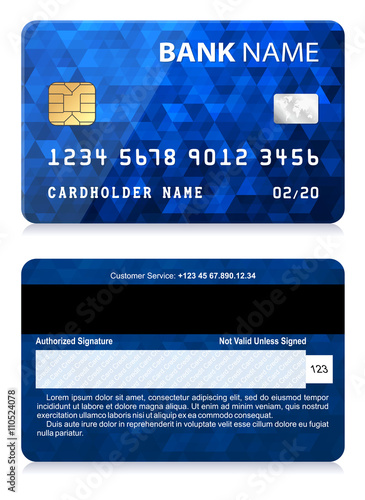 Credit Card with Abstract Polygon Pattern


Vector illustration of blue credit card isolated on white background