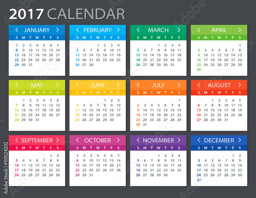 2017 Calendar - illustration


Vector template of color 2017 calendar

