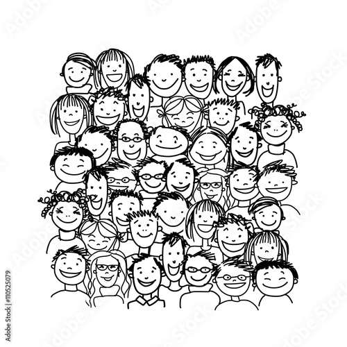Group of people, sketch for your design