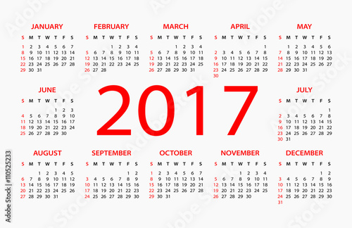 2017 Calendar - illustration


Vector template of 2017 calendar
