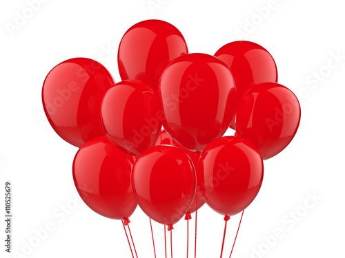 a bunch of red balloons