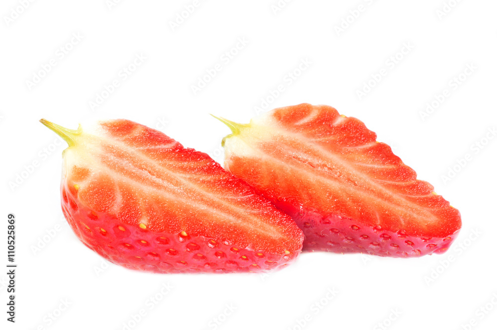 Macro of strawberry texture with yellow seeds