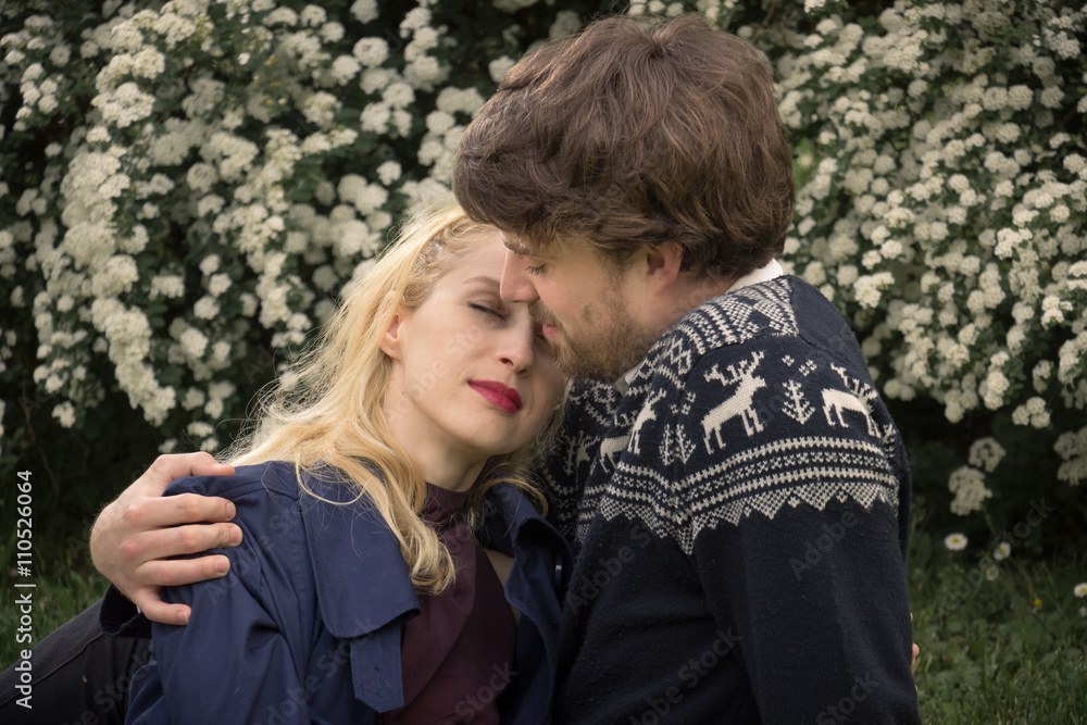 Boy hugging girl. Boy hugging girl.