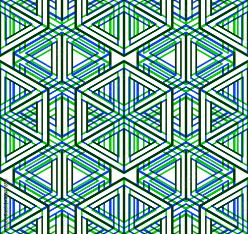 Colored abstract interweave geometric seamless pattern, EPS10. 