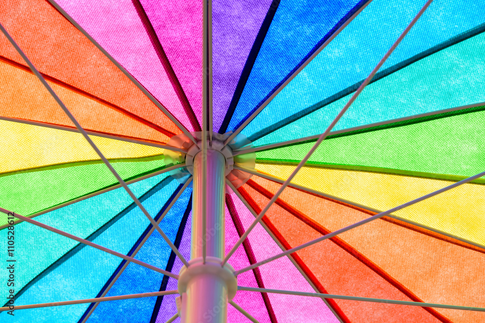 Rainbow Colored Umbrella Abstract Background