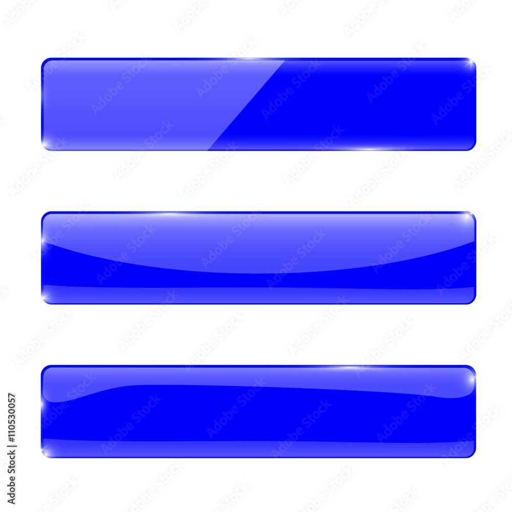 Buttons. Web icons. Blue glossy rectangular buttons Buttons. Web icons. Blue glossy rectangular buttons