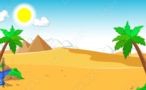 beautiful tree with desert landscape background