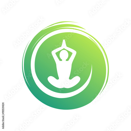 Stylish Human Yoga Zen Meditation, Vector Design