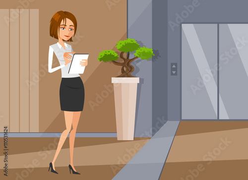 Young businesswoman working in corporation
