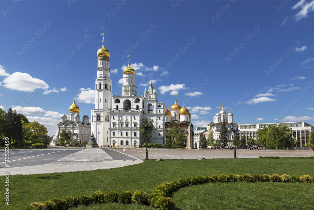 The architectural ensemble of the Moscow Kremlin. Russia