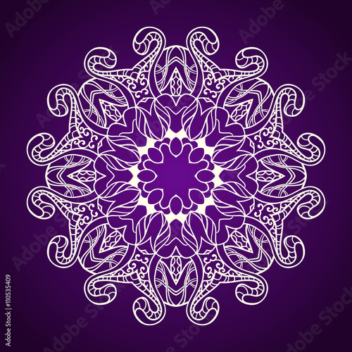 Fototapeta Naklejka Na Ścianę i Meble -  Flower Mandala. Ethnic pattern. Round Mandala of lines. Vector l