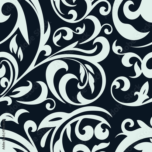 Seamless pattern with floral design.Vector background. Vintage p