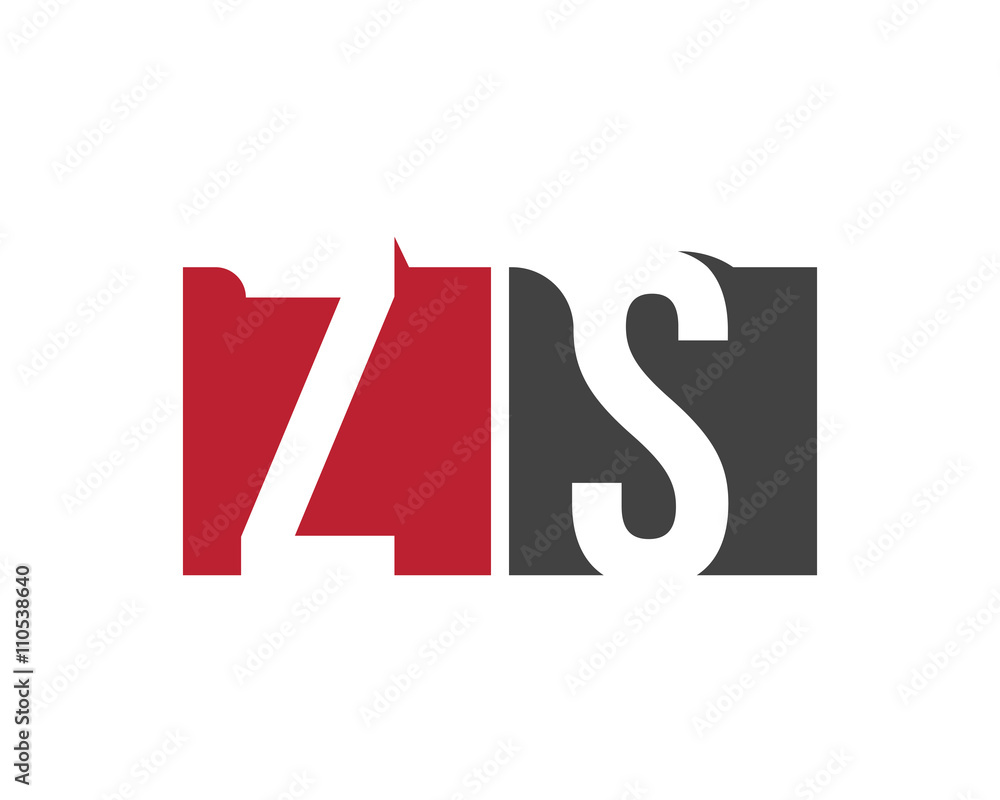 ZS red square letter logo for system, store, service, solution, studio