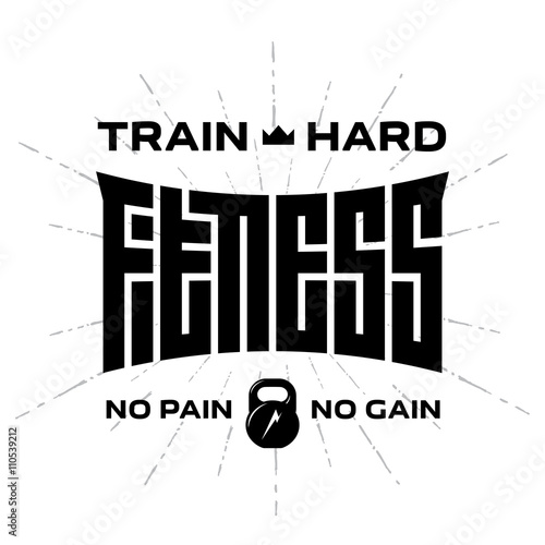 Fitness - original lettering. Vector print for t-shirt