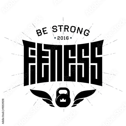 Fitness - original lettering. Vector print for t-shirt