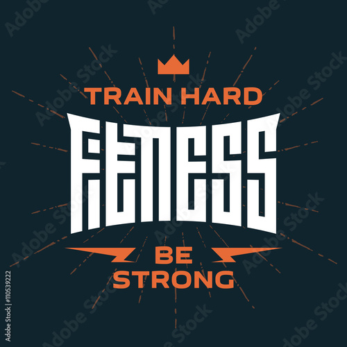 Fitness - original lettering. Vector print for t-shirt