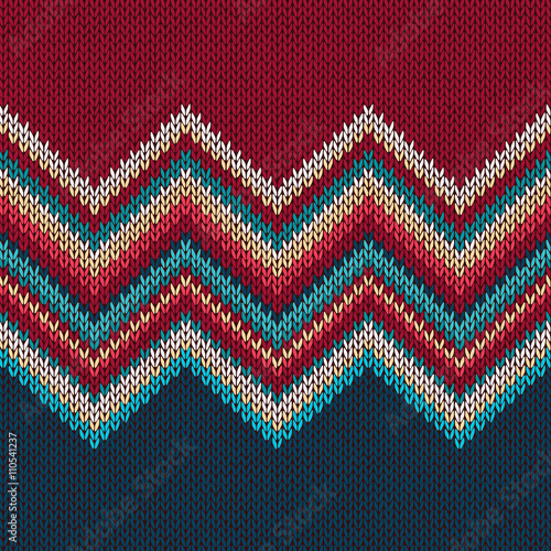 Seamless knitting pattern with wave ornament