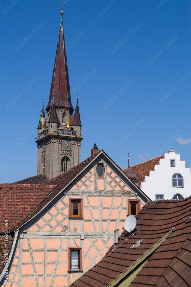Radolfzell Münster Turm mit blauen Himmel