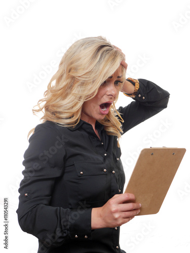 Quadro su tela Shocked blond woman.