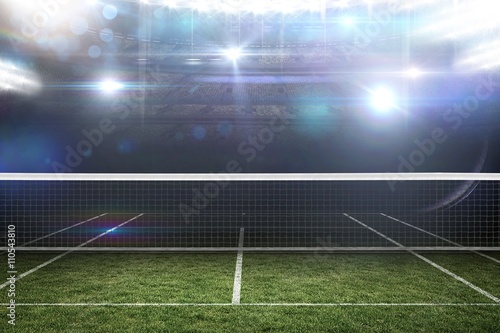 Composite image of digital image of tennis net on a white backgr © vectorfusionart