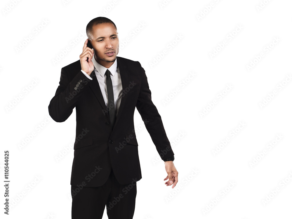 young business communicating on cellphone. young business communicating on cellphone.