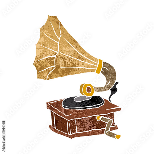 illustration with gramophone
