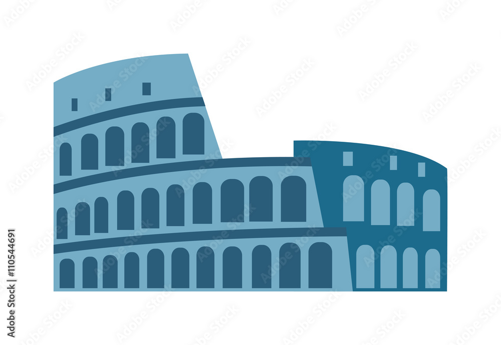 Naklejka premium Coliseum isolated vector illustration.