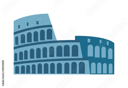 Vászonkép Coliseum isolated vector illustration.