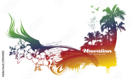 colorful hawaiian beach