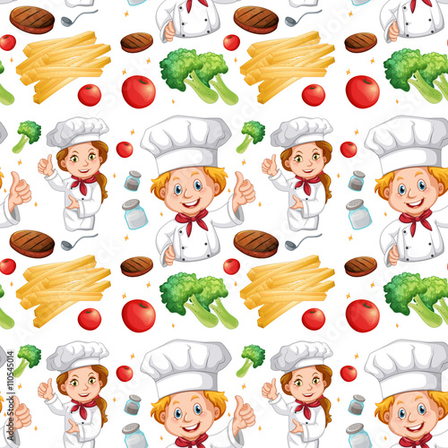 Seamless chef and different ingredients