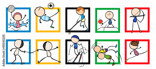 Logo design with different sports