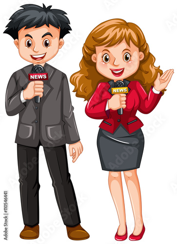 Male and female reporters