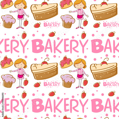 Seamless baker and cakes