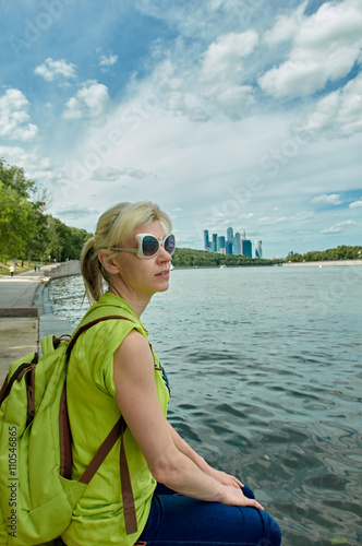 Moscow travel - woman and river